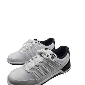 NEW K-Swiss Men's White & Black Low Top Leather Athletic Shoes Sizes 8.5 & 12
